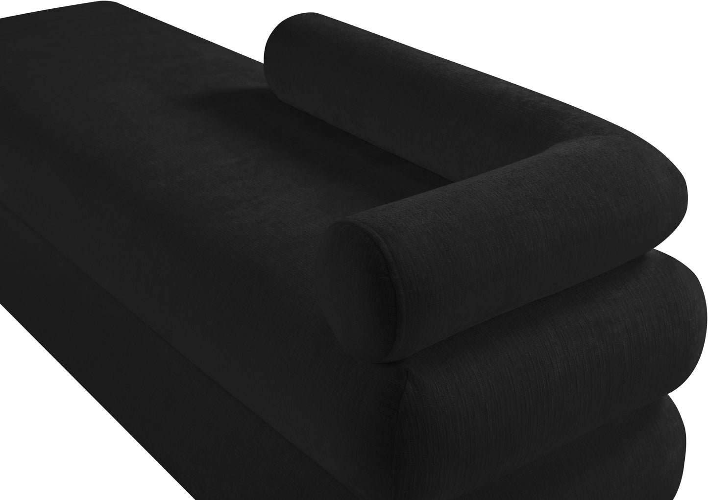 arlo black chenille fabric bench