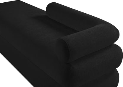 Arlo Black Chenille Fabric Bench