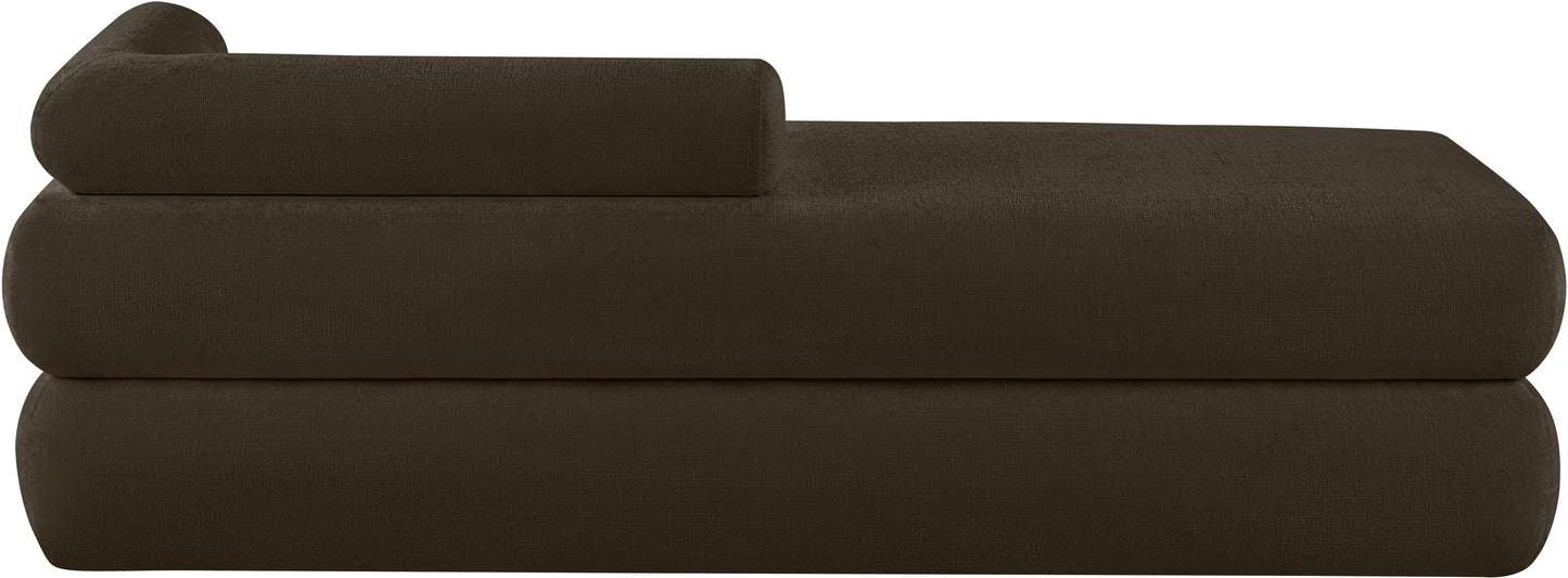 arlo brown chenille fabric bench