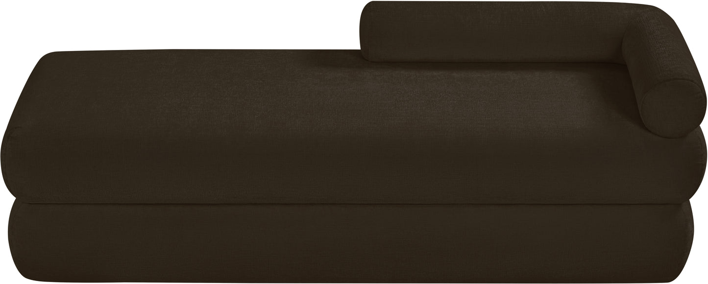 arlo brown chenille fabric bench