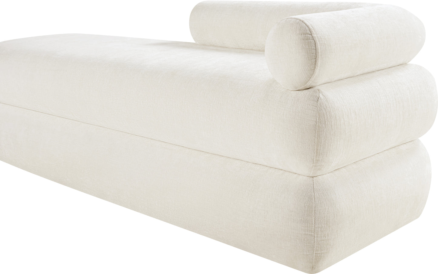 arlo cream chenille fabric bench