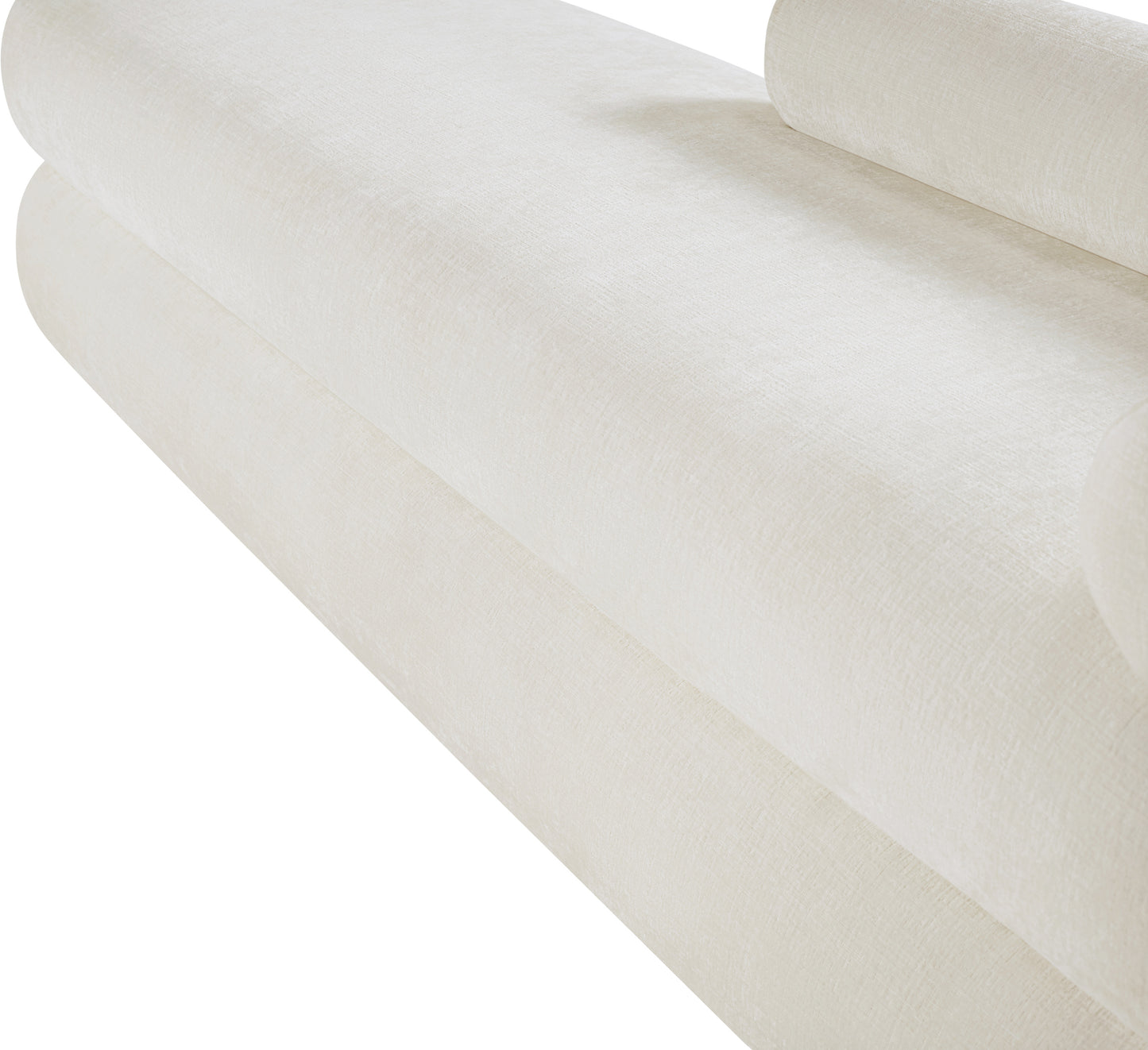 arlo cream chenille fabric bench