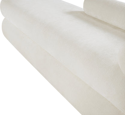 Arlo Cream Chenille Fabric Bench