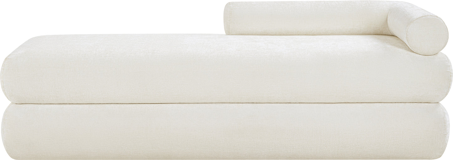 arlo cream chenille fabric bench