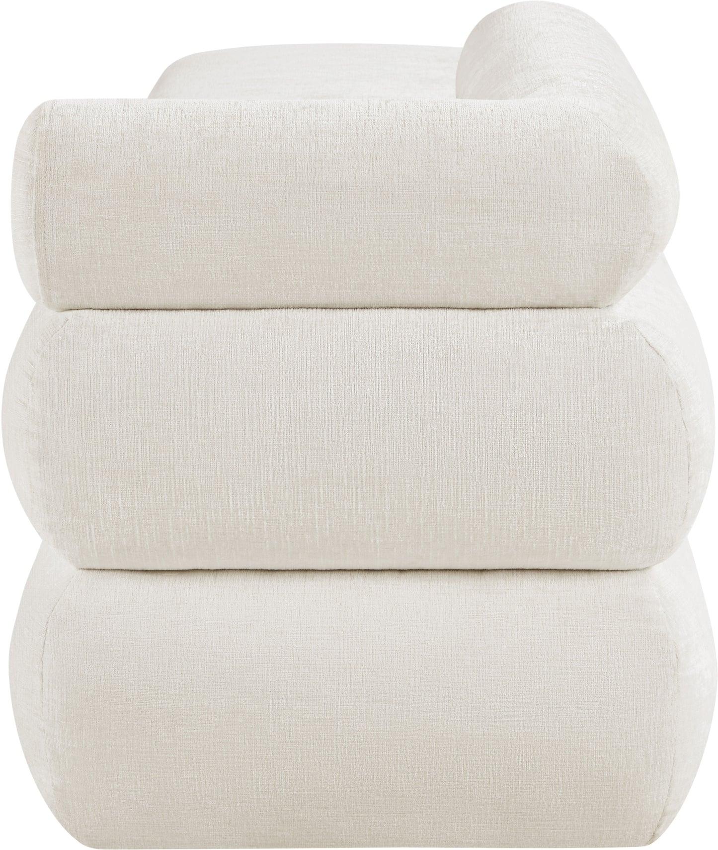 arlo cream chenille fabric bench