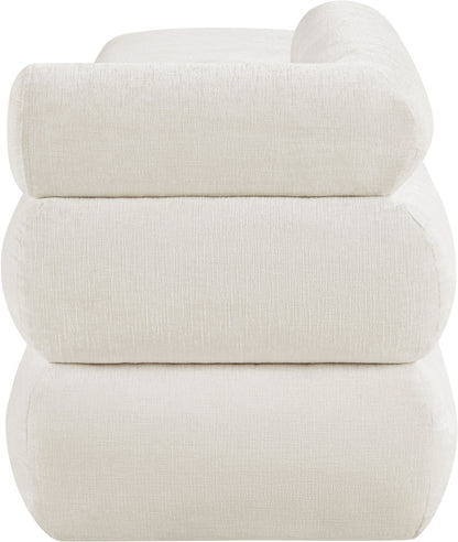 Arlo Cream Chenille Fabric Bench