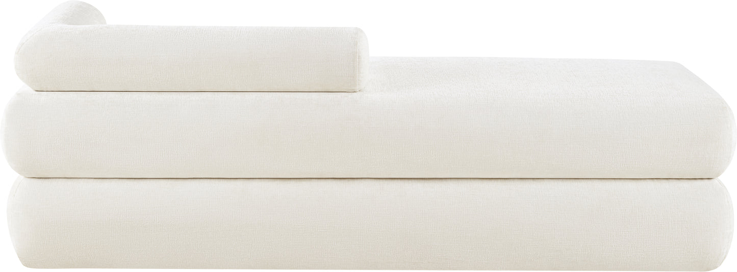 arlo cream chenille fabric bench