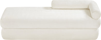 Arlo Cream Chenille Fabric Bench