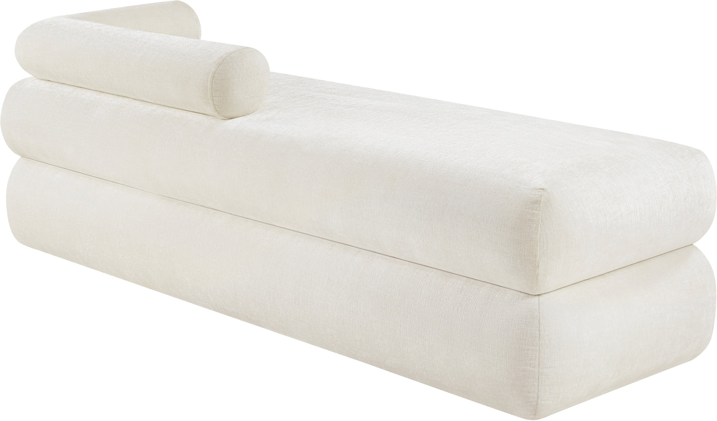 arlo cream chenille fabric bench