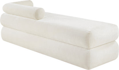 Arlo Cream Chenille Fabric Bench