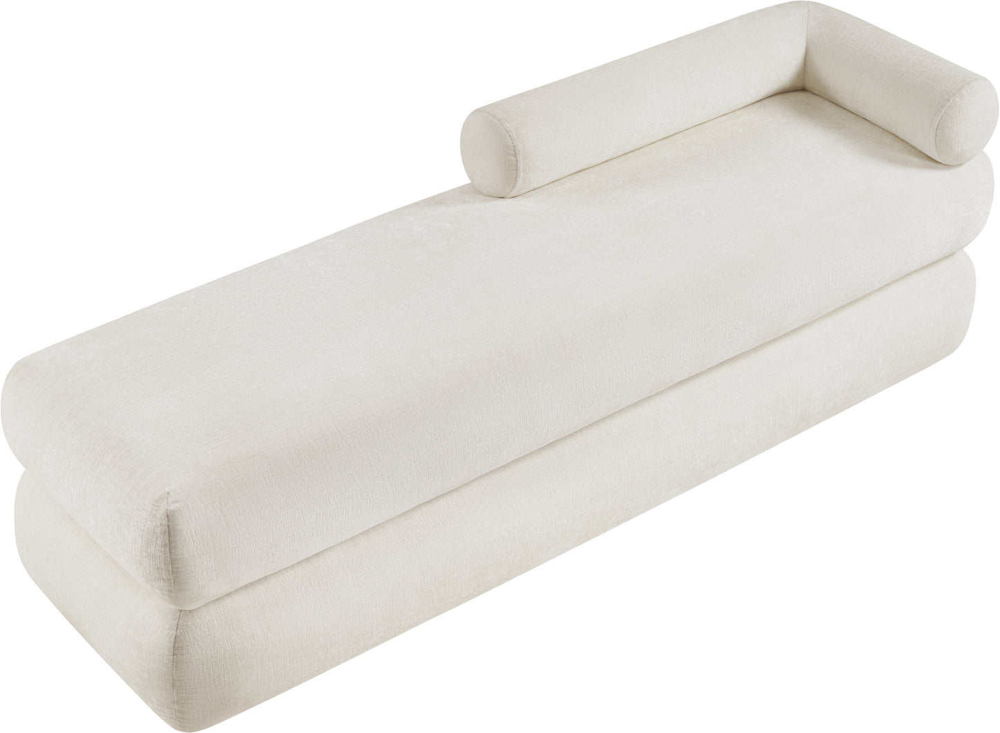 arlo cream chenille fabric bench