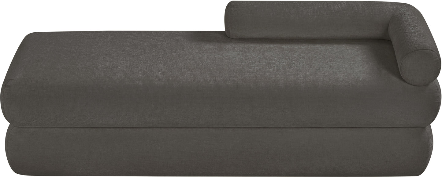 arlo grey chenille fabric bench