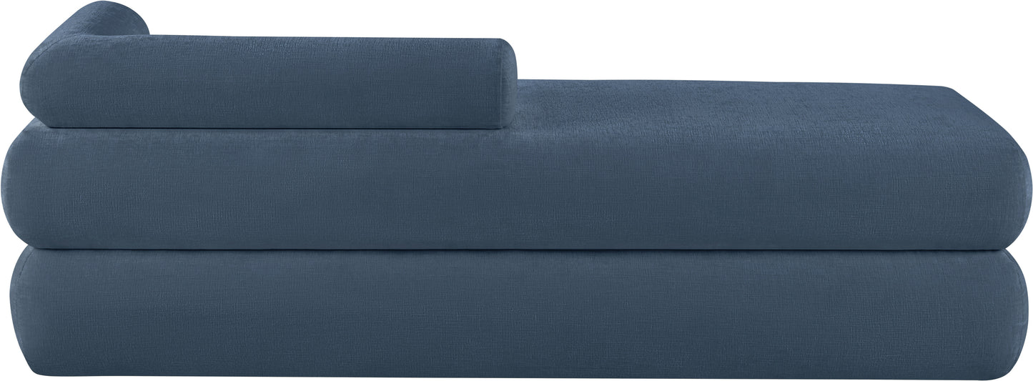 arlo light blue chenille fabric bench