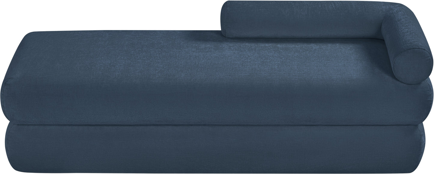 arlo light blue chenille fabric bench