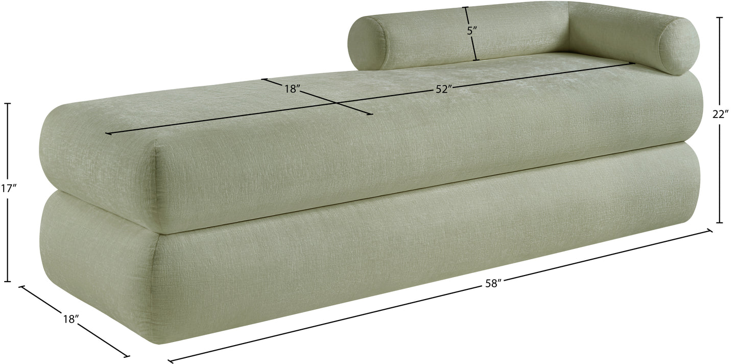 arlo mint chenille fabric bench