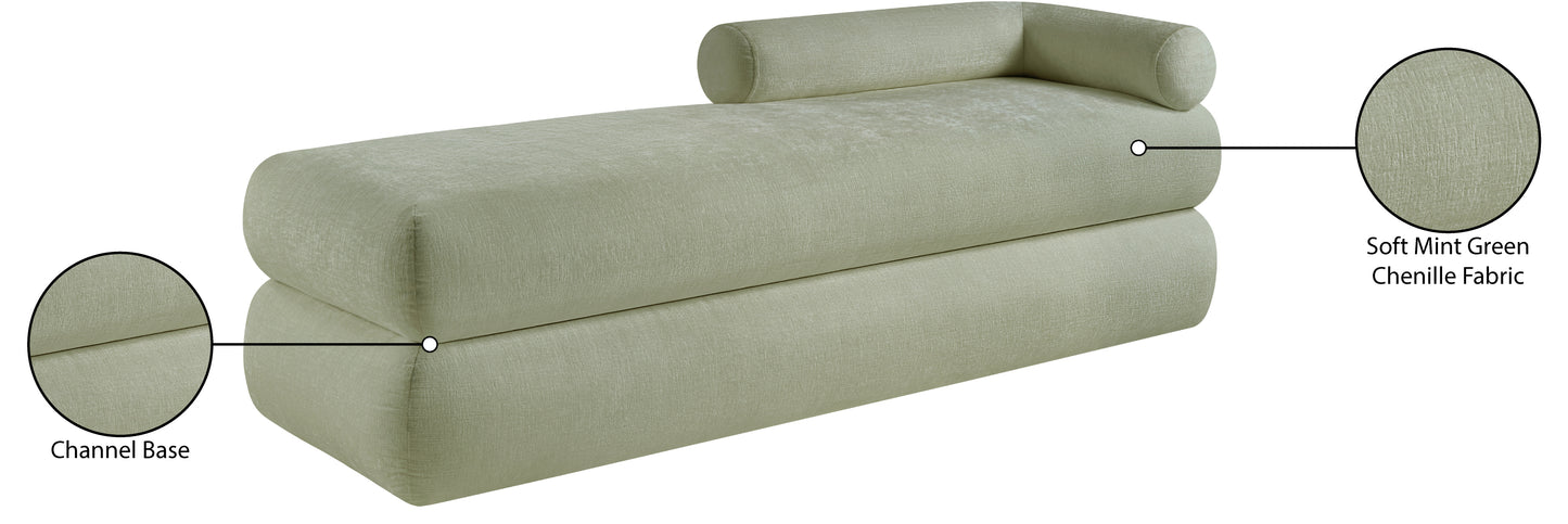 arlo mint chenille fabric bench