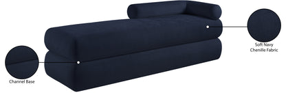 Arlo Navy Chenille Fabric Bench