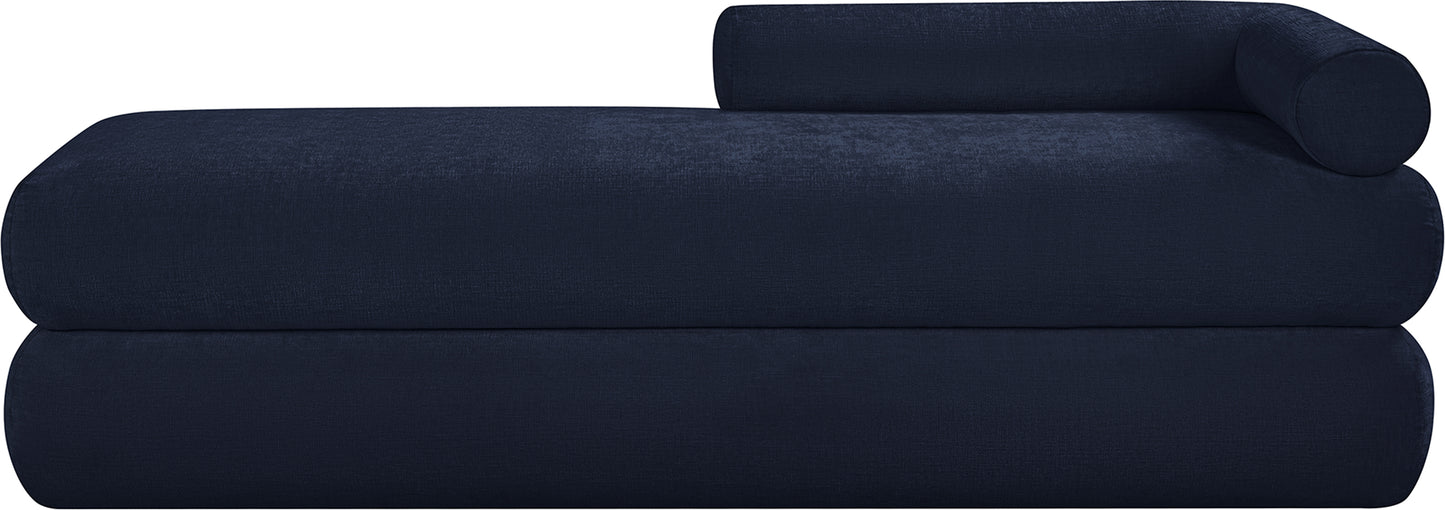 arlo navy chenille fabric bench