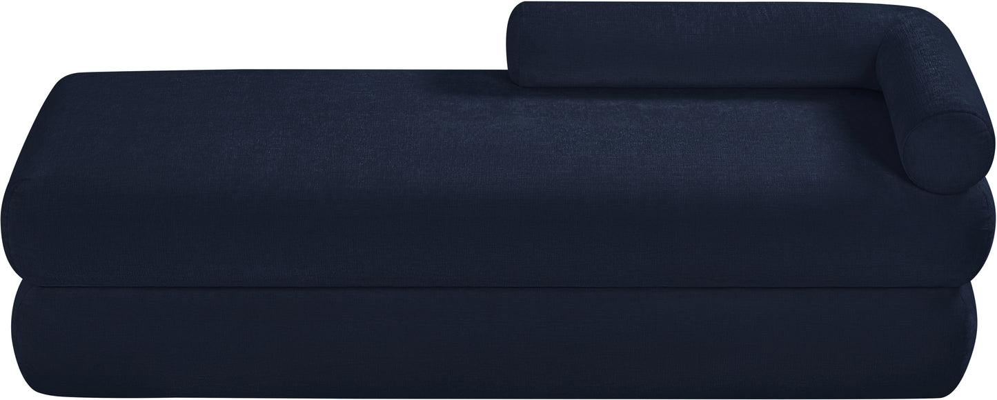 arlo navy chenille fabric bench