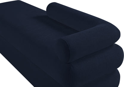 Arlo Navy Chenille Fabric Bench