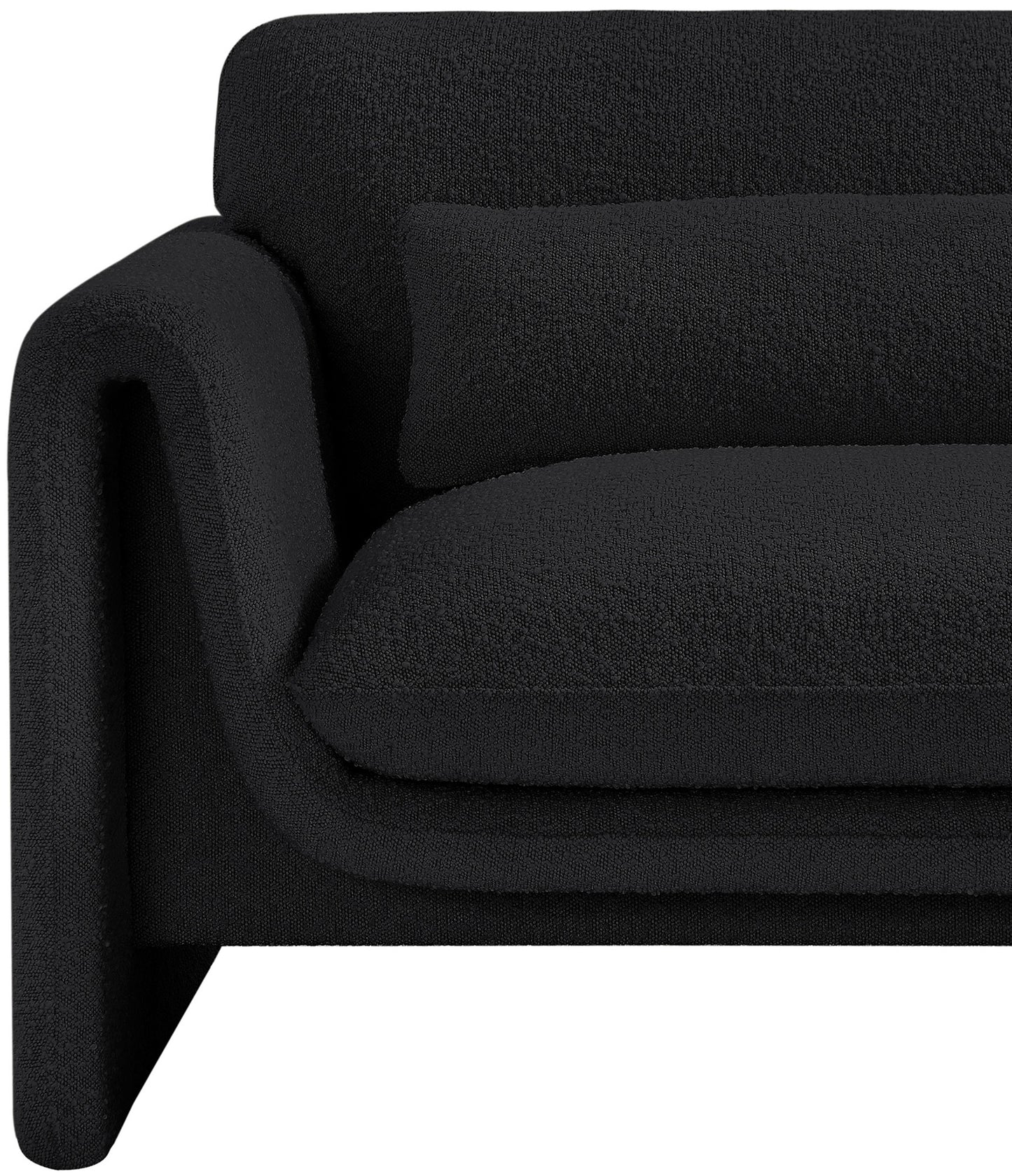 kira black boucle fabric chair c