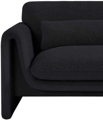 Kira Black Boucle Fabric Chair C