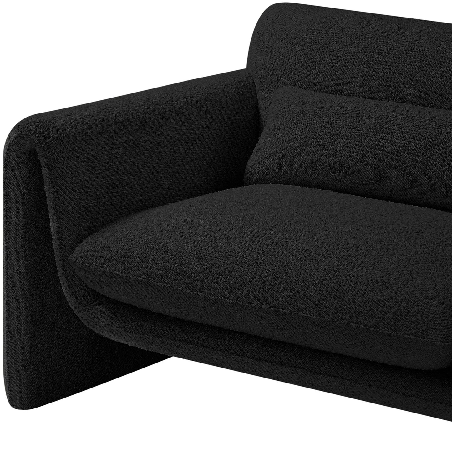 kira black boucle fabric chair c