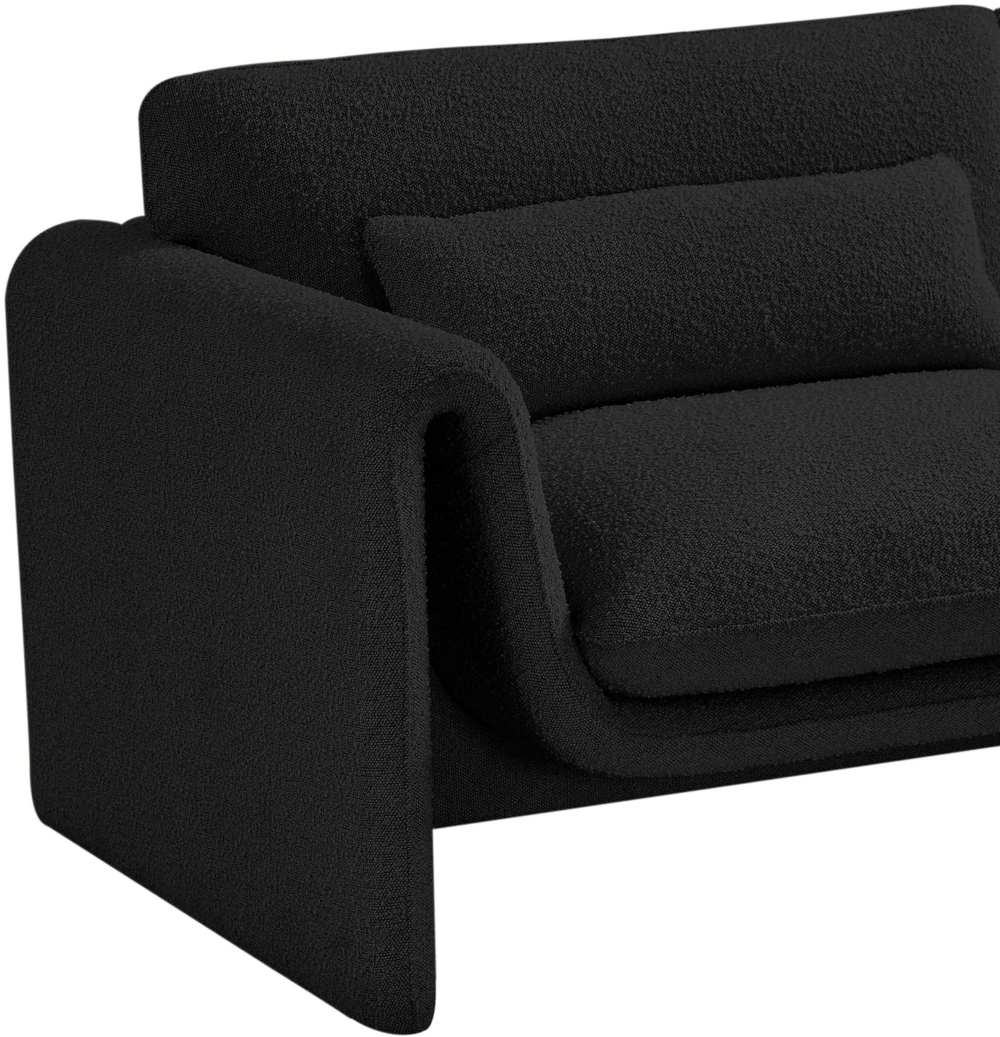 kira black boucle fabric chair c