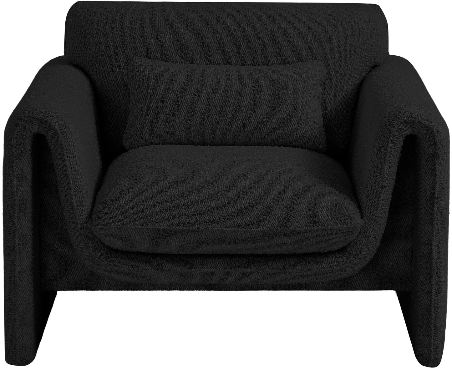 kira black boucle fabric chair c