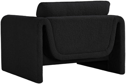 Kira Black Boucle Fabric Chair C