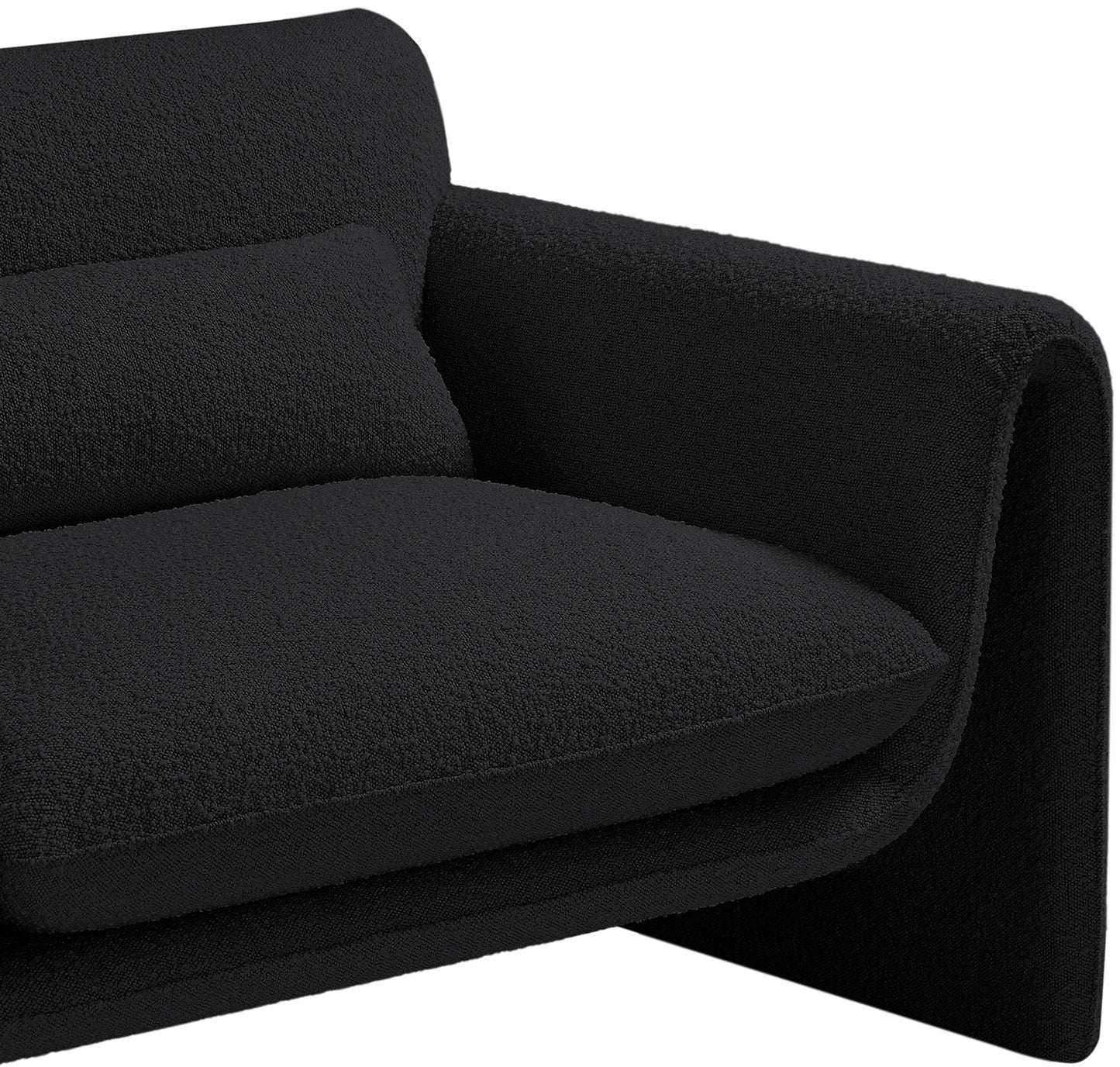 kira black boucle fabric chair c