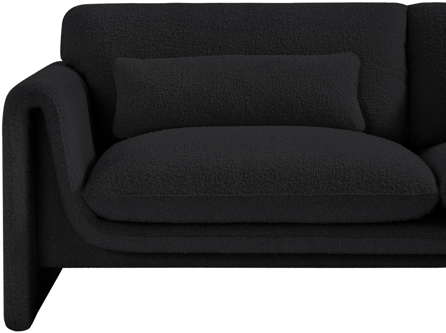 kira black boucle fabric loveseat l