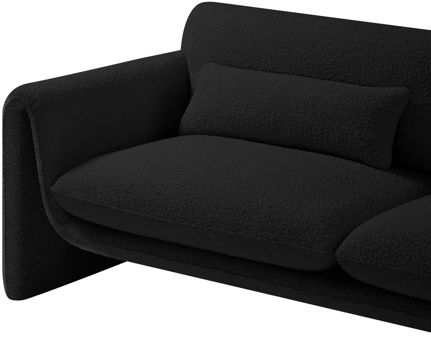 kira black boucle fabric loveseat l