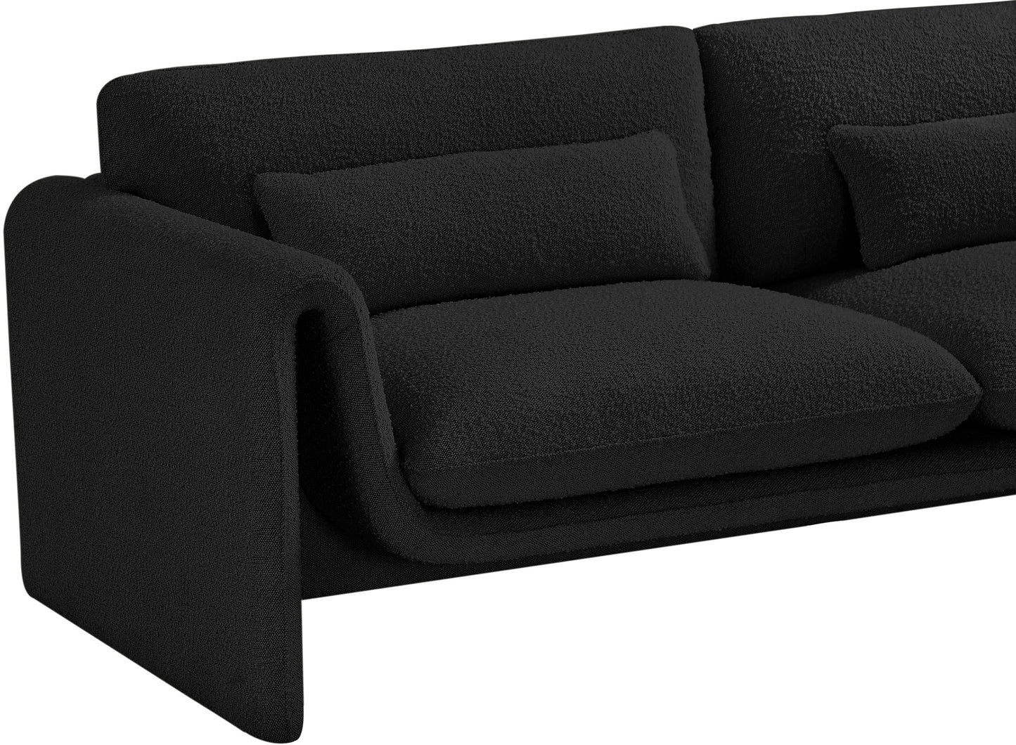 kira black boucle fabric loveseat l