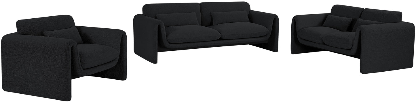 kira black boucle fabric loveseat l