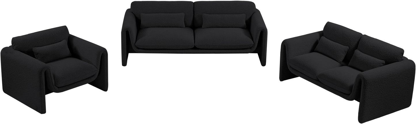 kira black boucle fabric loveseat l