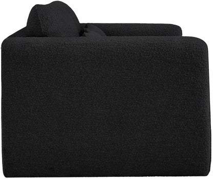 Kira Black Boucle Fabric Loveseat L