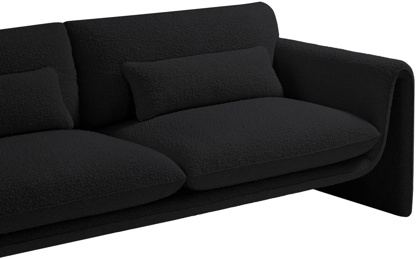 kira black boucle fabric loveseat l