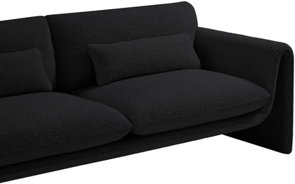 Kira Black Boucle Fabric Loveseat L