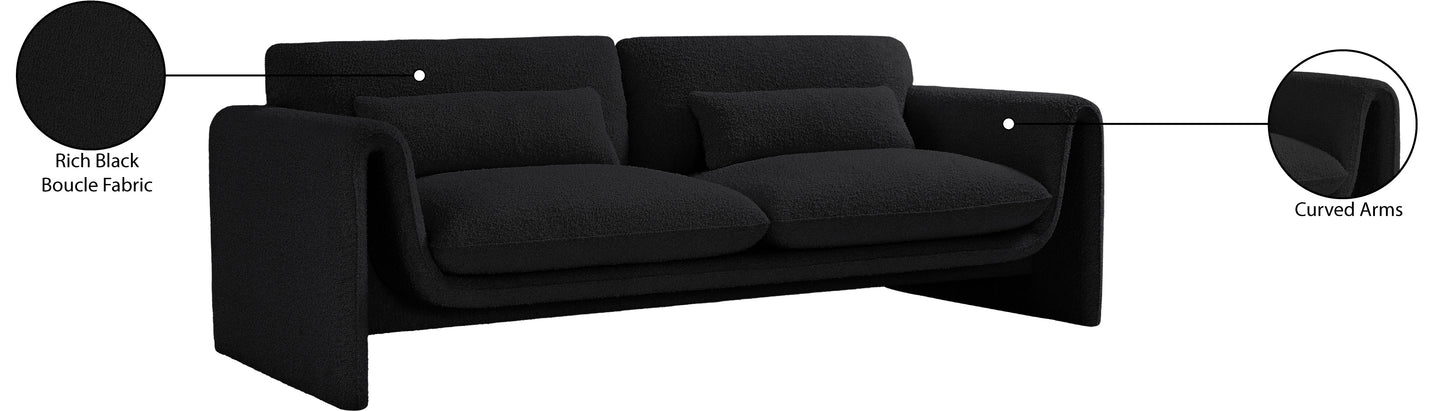 kira black boucle fabric sofa s