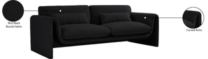 Kira Black Boucle Fabric Sofa S