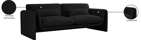 Kira Black Boucle Fabric Sofa S