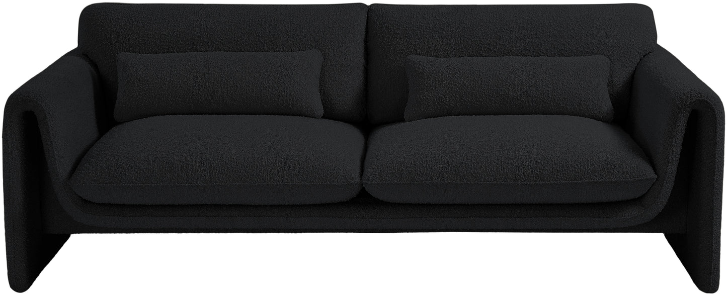 kira black boucle fabric sofa s