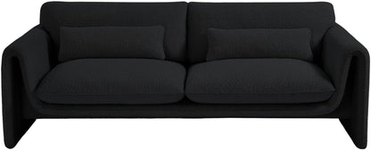 Kira Black Boucle Fabric Sofa S