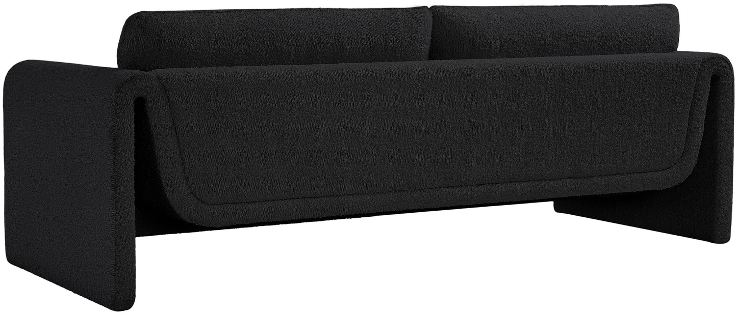 kira black boucle fabric sofa s