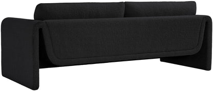 Kira Black Boucle Fabric Sofa S