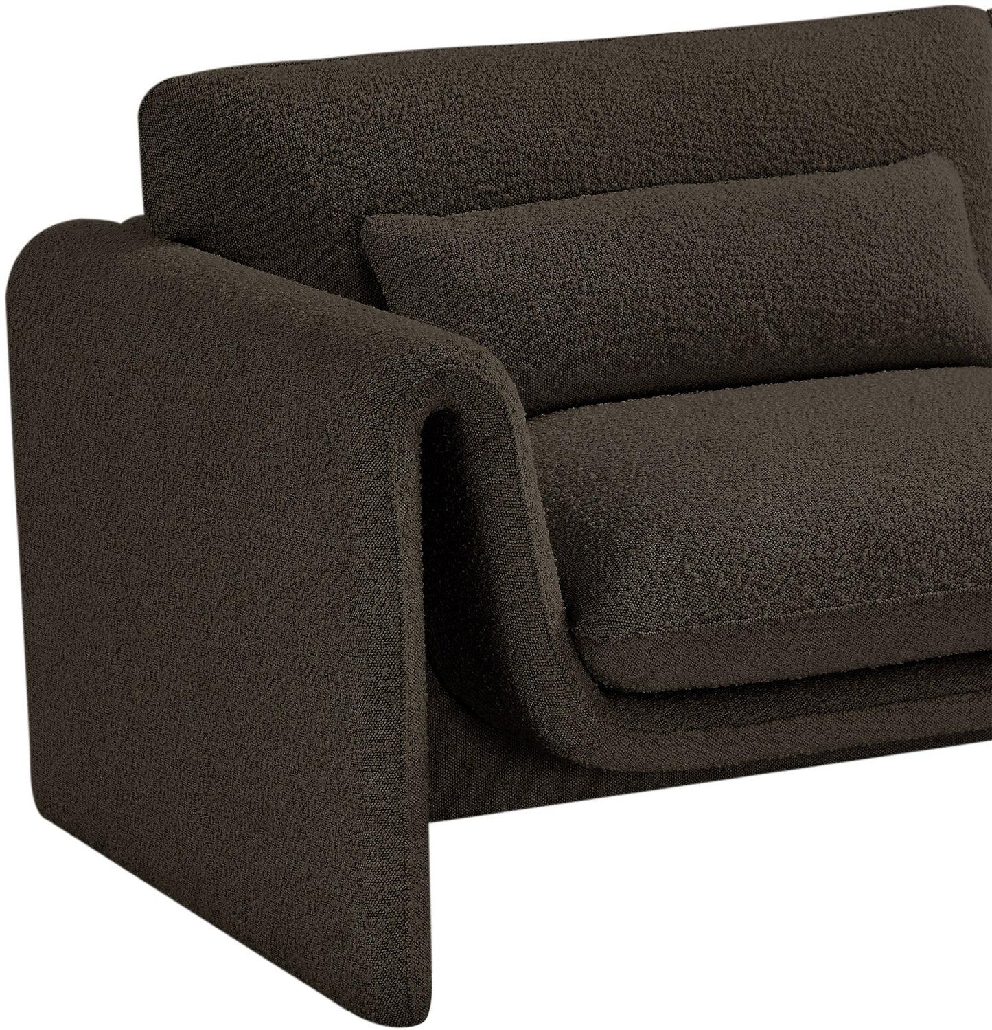 kira brown boucle fabric chair c