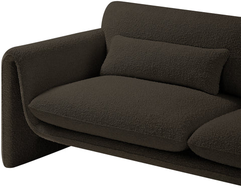 Kira Brown Boucle Fabric Loveseat L