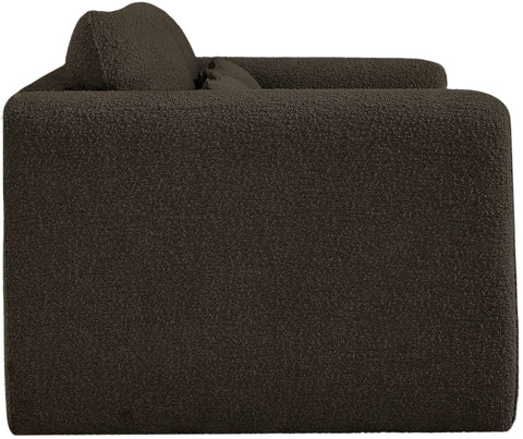 Kira Brown Boucle Fabric Loveseat L