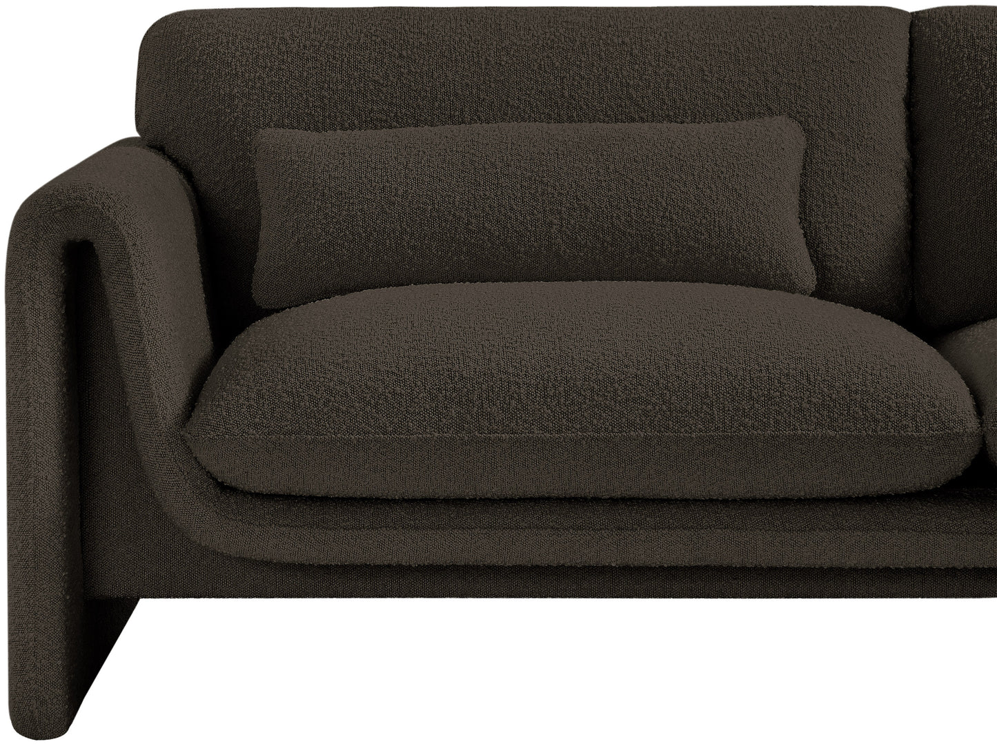 kira brown boucle fabric sofa s